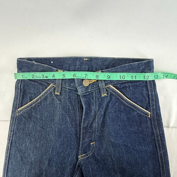 Vintage 1970s Lee Deadstock Womens Jeans Dark Wash Straight Leg High Waist 25x35 - Picture 9 of 10